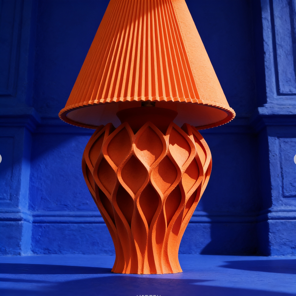 Tressa - Designer Table Lamp: Woven Sculptural Bedside Lamp for Bedroom & Living Room