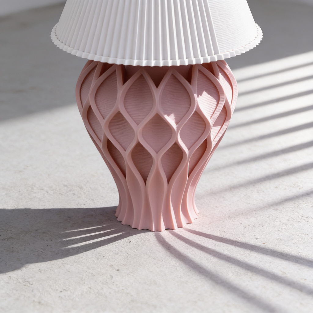 Tressa - Designer Table Lamp: Woven Sculptural Bedside Lamp for Bedroom & Living Room