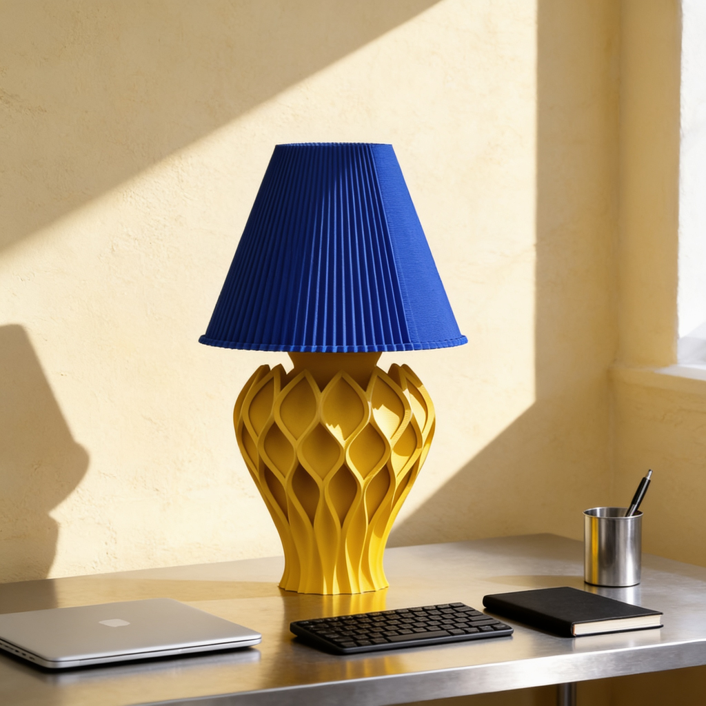 Tressa - Designer Table Lamp: Woven Sculptural Bedside Lamp for Bedroom & Living Room