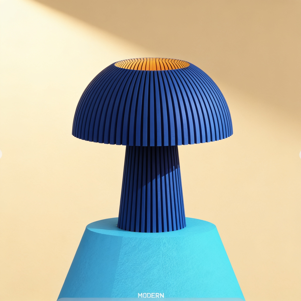 Domera - Designer Table Lamp: Ribbed Dome Bedside Lamp for Bedroom & Living Room