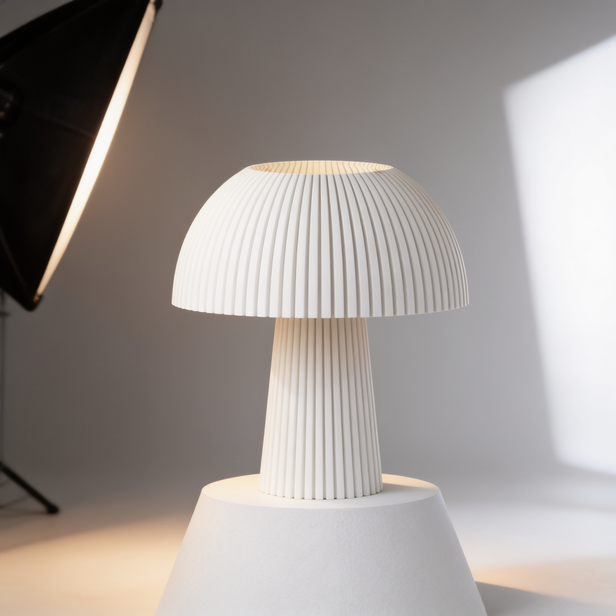 Domera - Designer Table Lamp: Ribbed Dome Bedside Lamp for Bedroom & Living Room