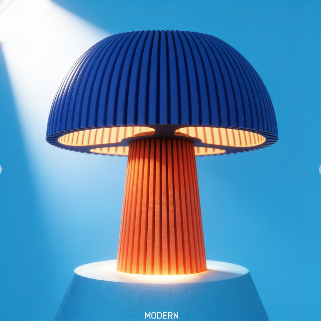 Domera - Designer Table Lamp: Ribbed Dome Bedside Lamp for Bedroom & Living Room