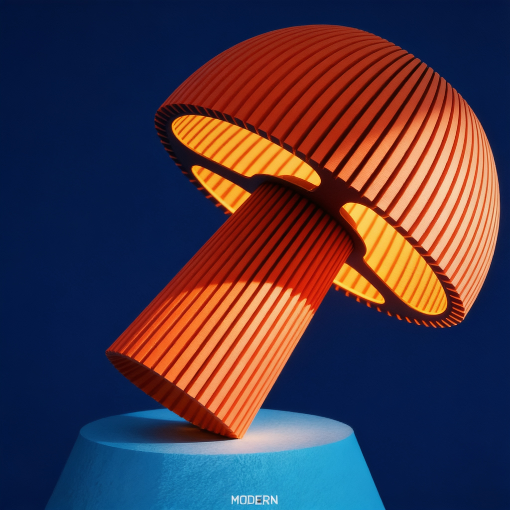 Domera - Designer Table Lamp: Ribbed Dome Bedside Lamp for Bedroom & Living Room