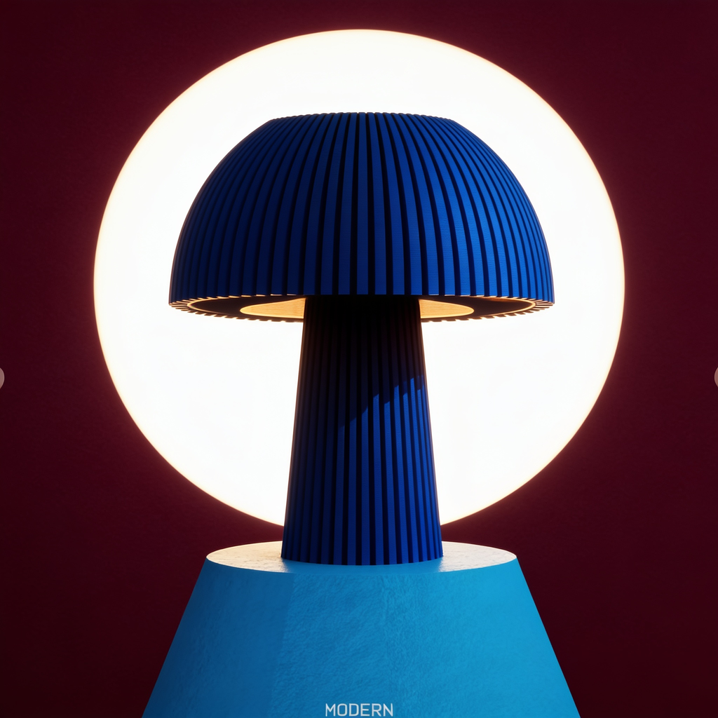 Domera - Designer Table Lamp: Ribbed Dome Bedside Lamp for Bedroom & Living Room