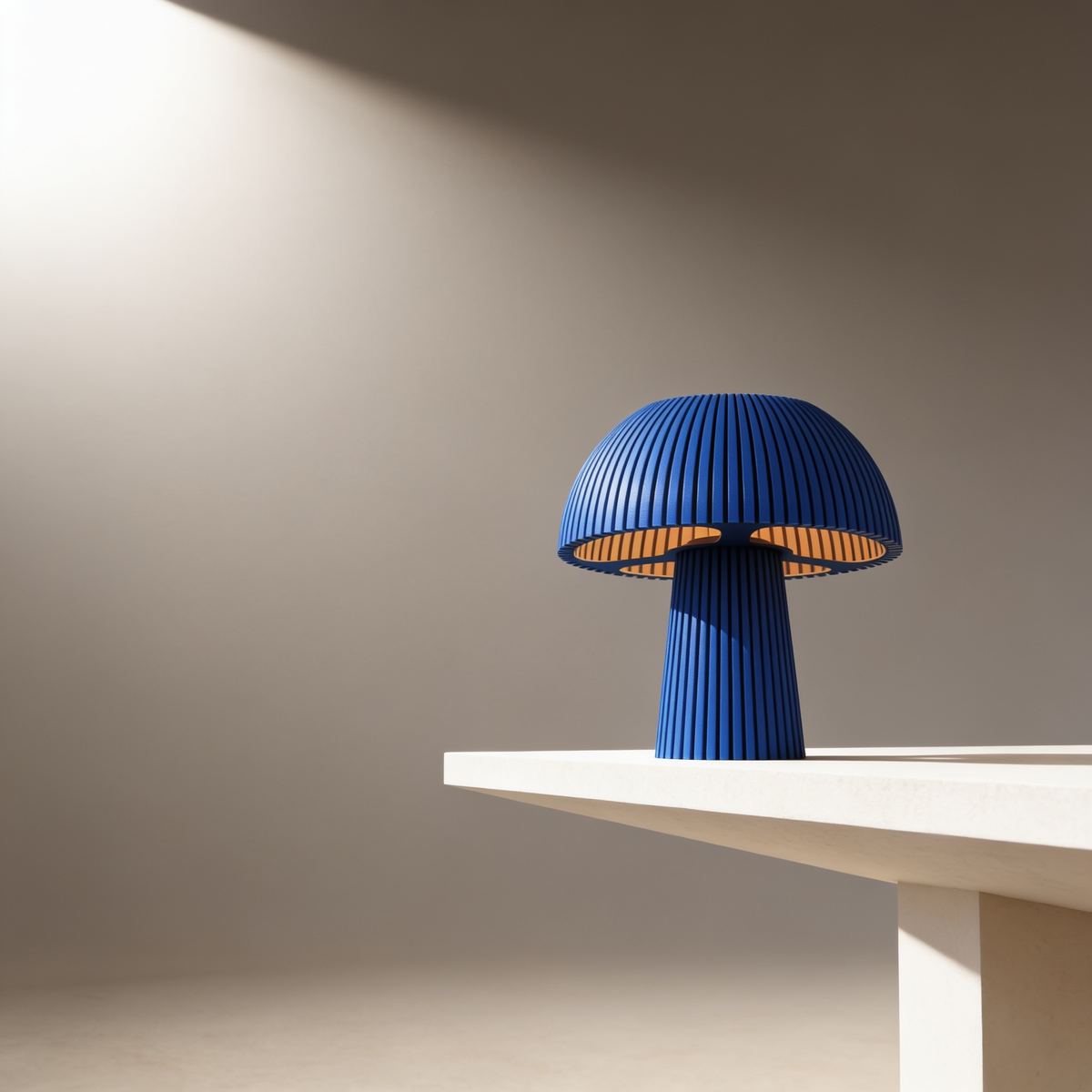 Domera - Designer Table Lamp: Ribbed Dome Bedside Lamp for Bedroom & Living Room