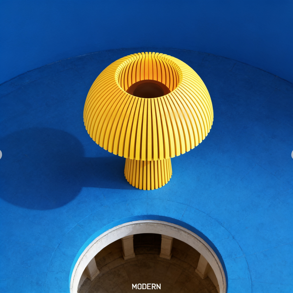 Domera - Designer Table Lamp: Ribbed Dome Bedside Lamp for Bedroom & Living Room
