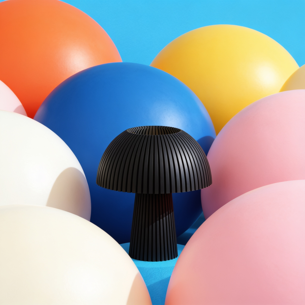 Domera - Designer Table Lamp: Ribbed Dome Bedside Lamp for Bedroom & Living Room