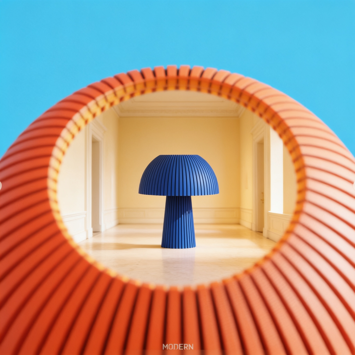 Domera - Designer Table Lamp: Ribbed Dome Bedside Lamp for Bedroom & Living Room