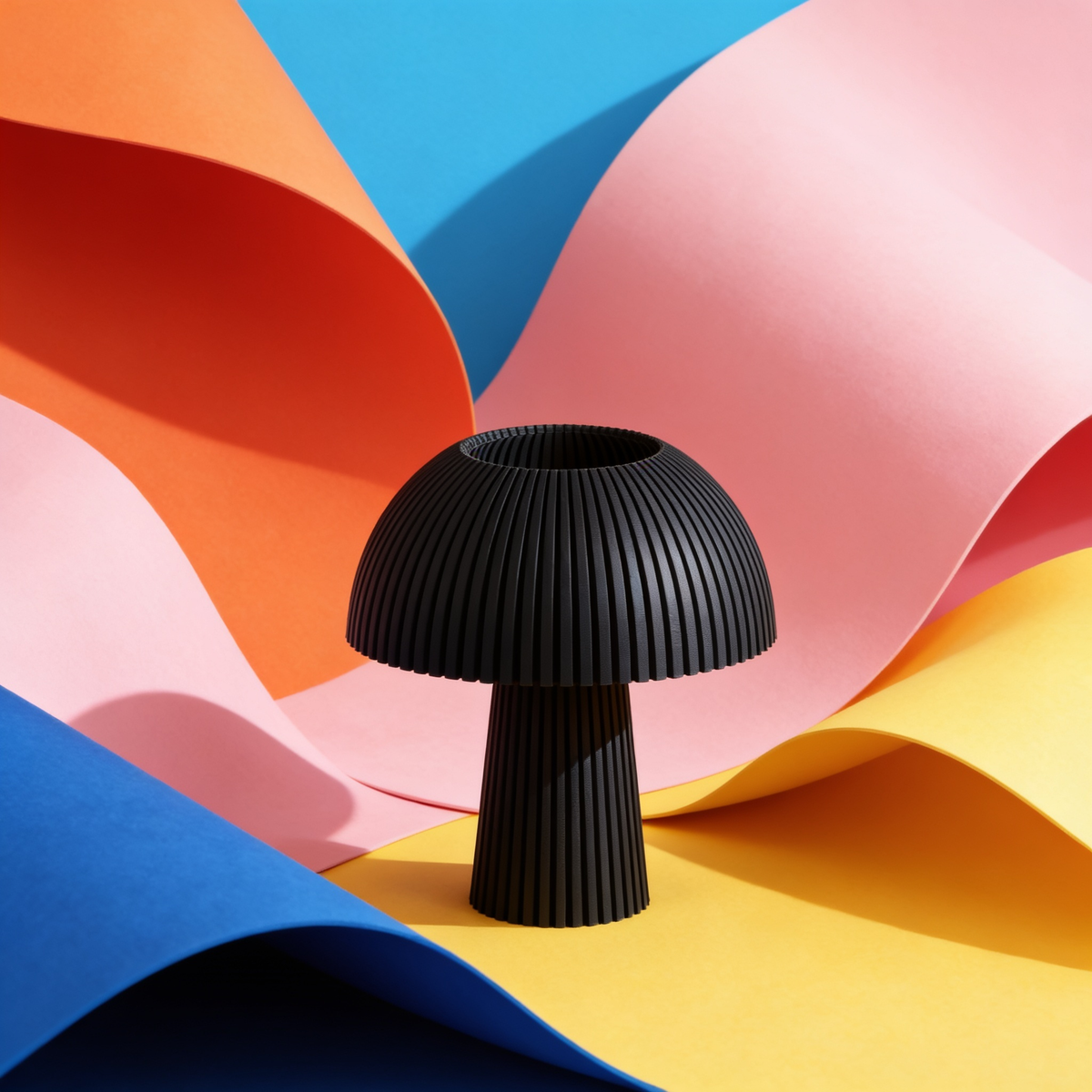 Domera - Designer Table Lamp: Ribbed Dome Bedside Lamp for Bedroom & Living Room