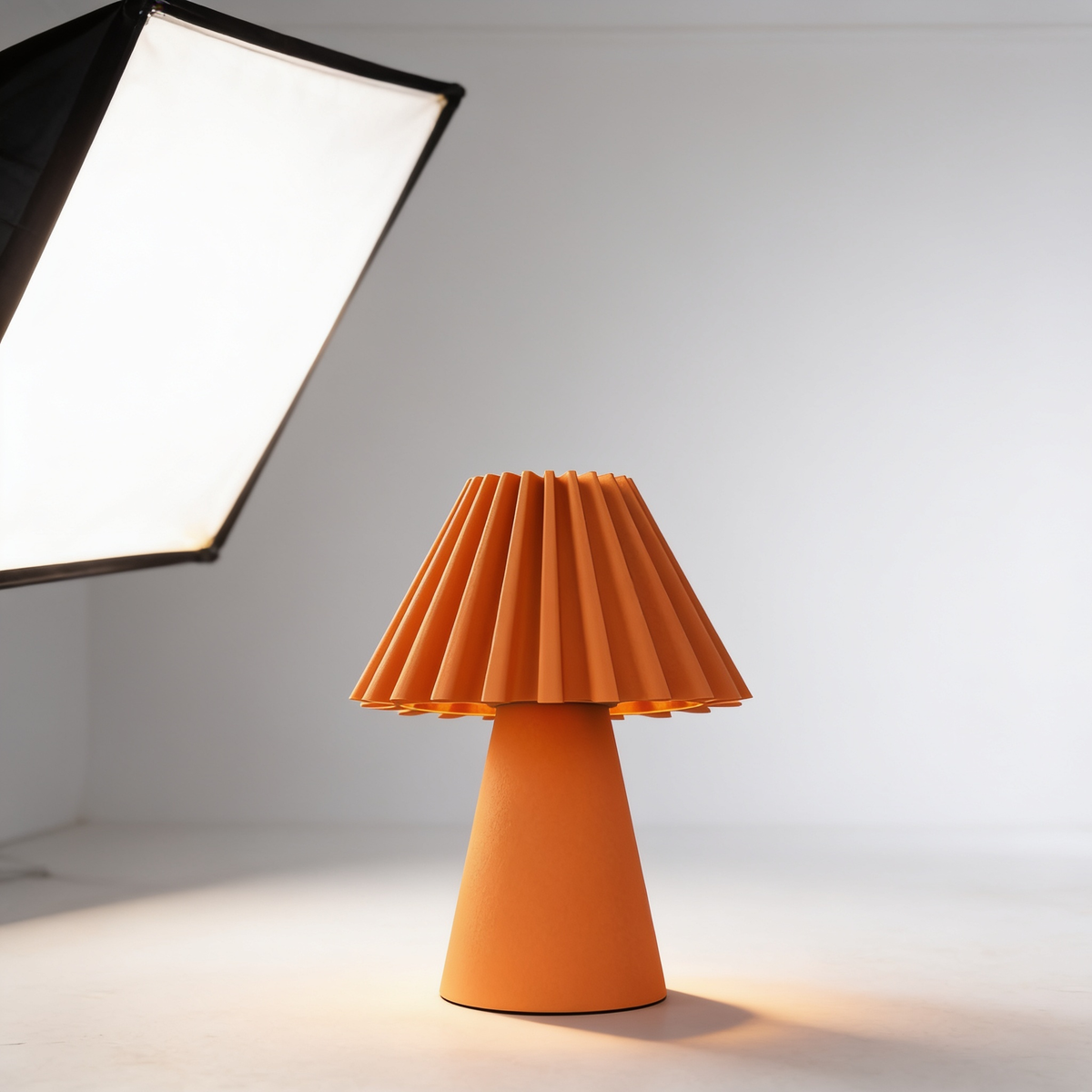 Cresta - Designer Table Lamp: Pleated Sculptural Bedside Lamp for Bedroom & Living Room