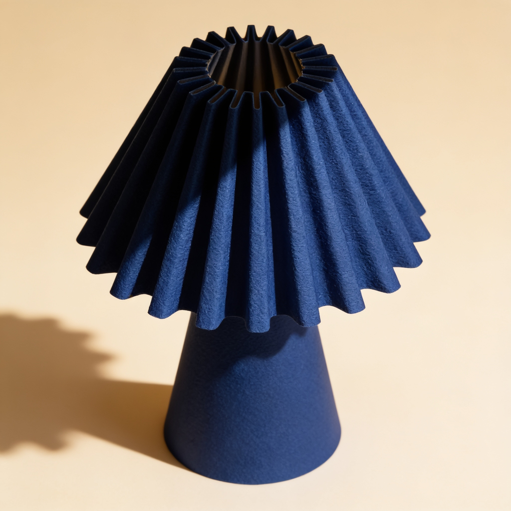 Cresta - Designer Table Lamp: Pleated Sculptural Bedside Lamp for Bedroom & Living Room