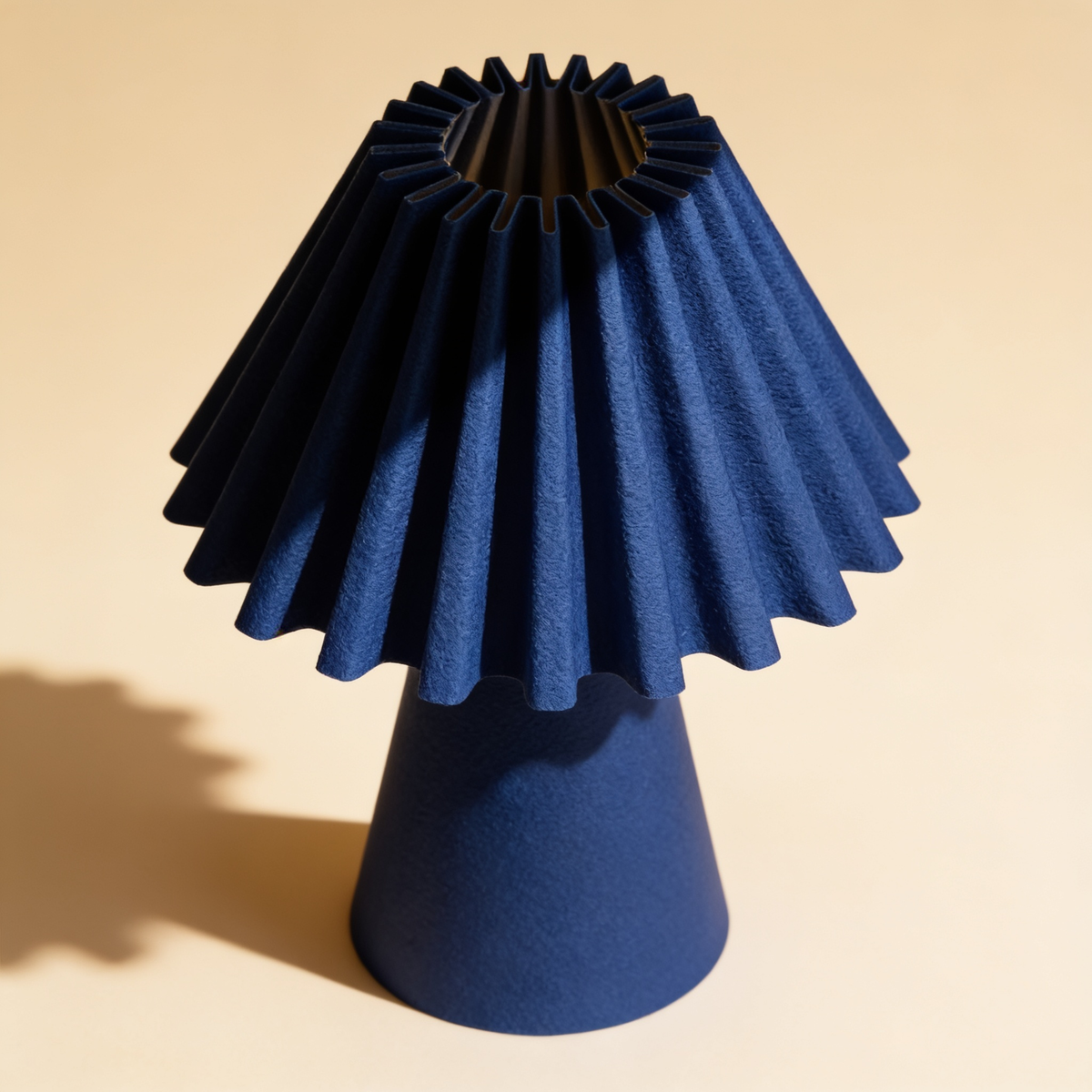 Cresta - Designer Table Lamp: Pleated Sculptural Bedside Lamp for Bedroom & Living Room