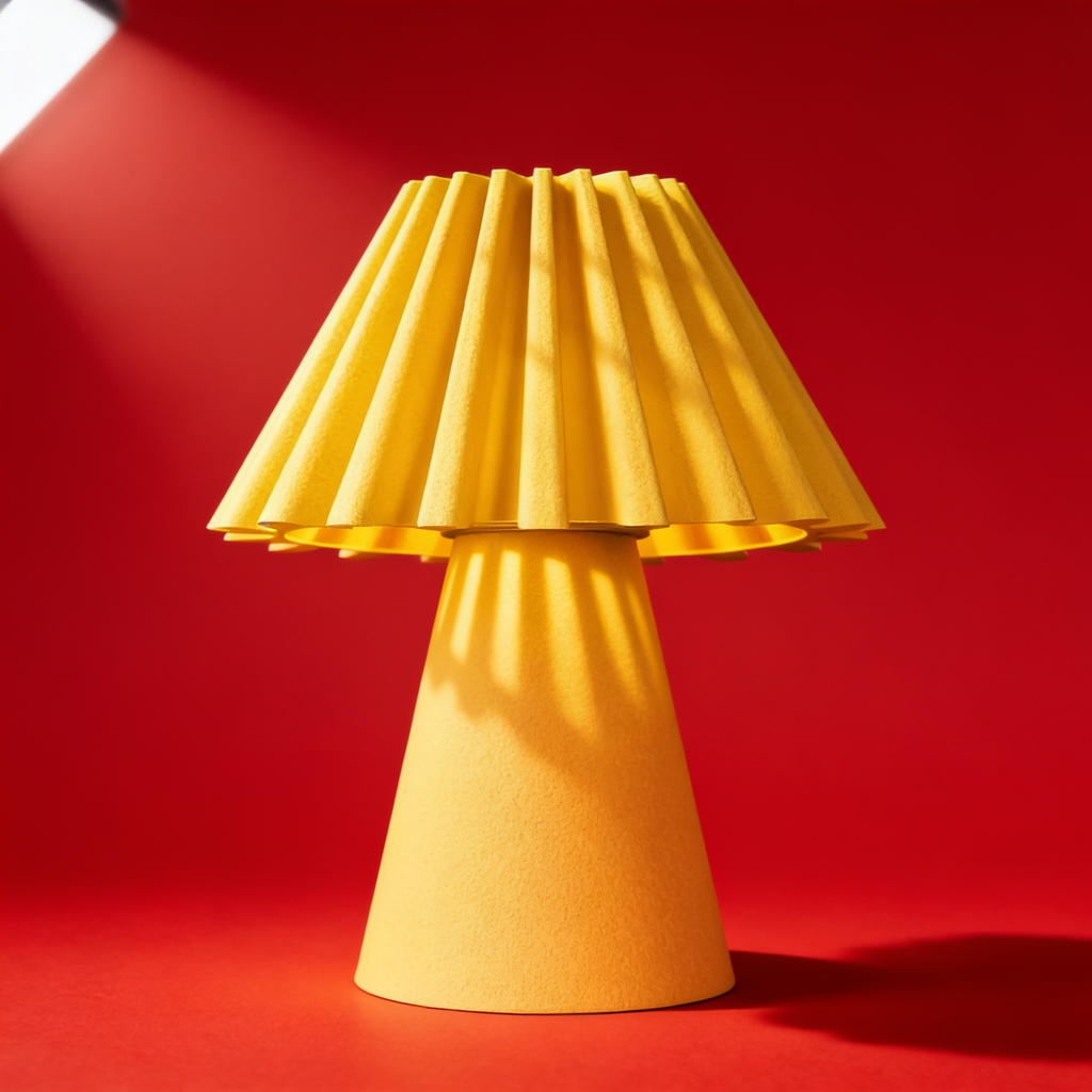 Cresta - Designer Table Lamp: Pleated Sculptural Bedside Lamp for Bedroom & Living Room