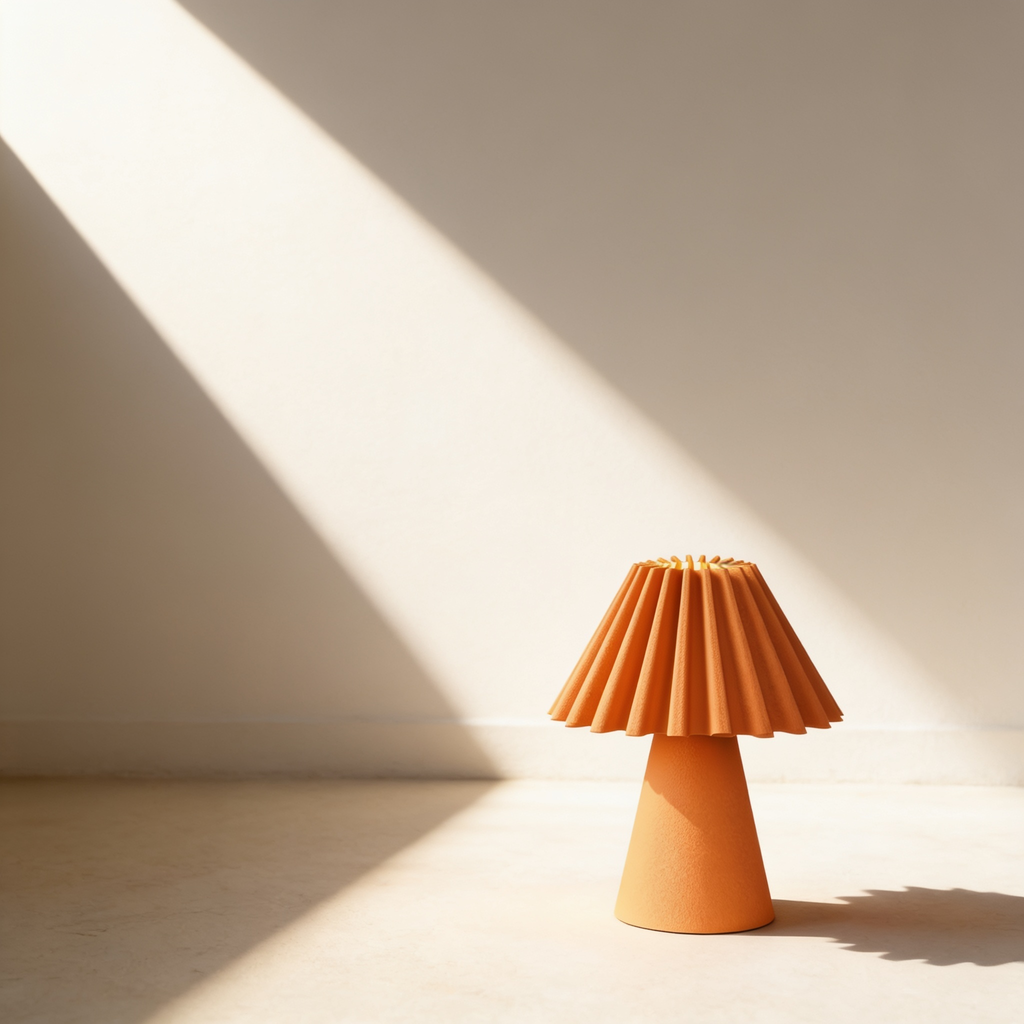Cresta - Designer Table Lamp: Pleated Sculptural Bedside Lamp for Bedroom & Living Room