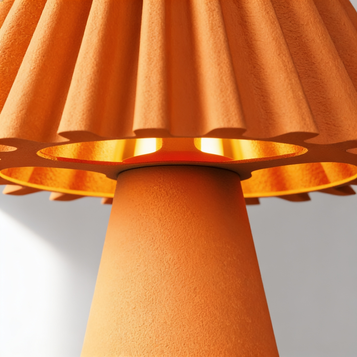 Cresta - Designer Table Lamp: Pleated Sculptural Bedside Lamp for Bedroom & Living Room