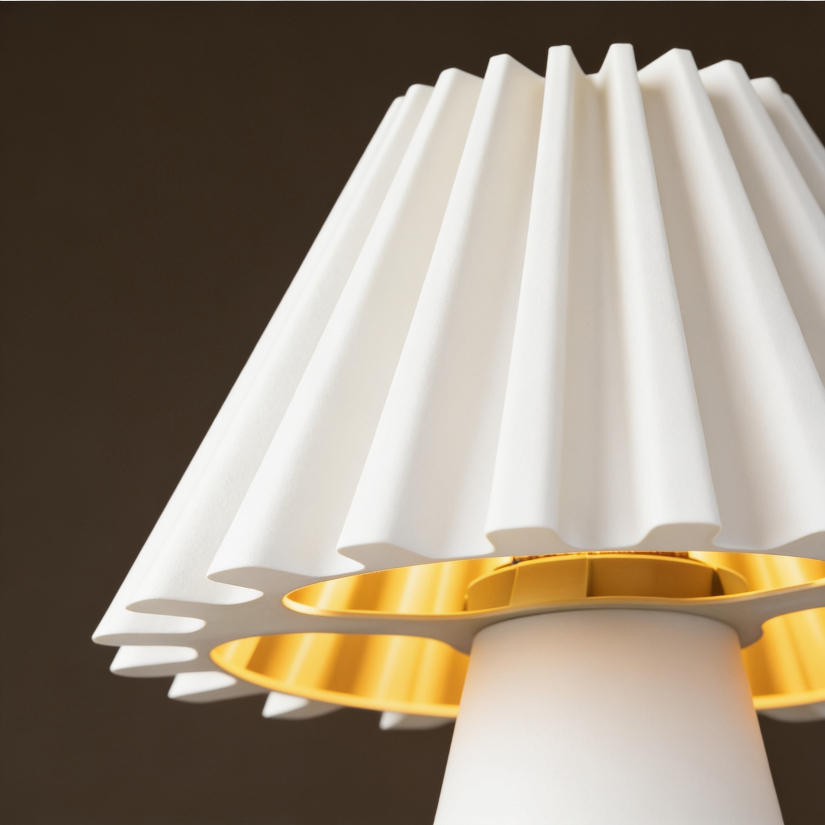 Cresta - Designer Table Lamp: Pleated Sculptural Bedside Lamp for Bedroom & Living Room