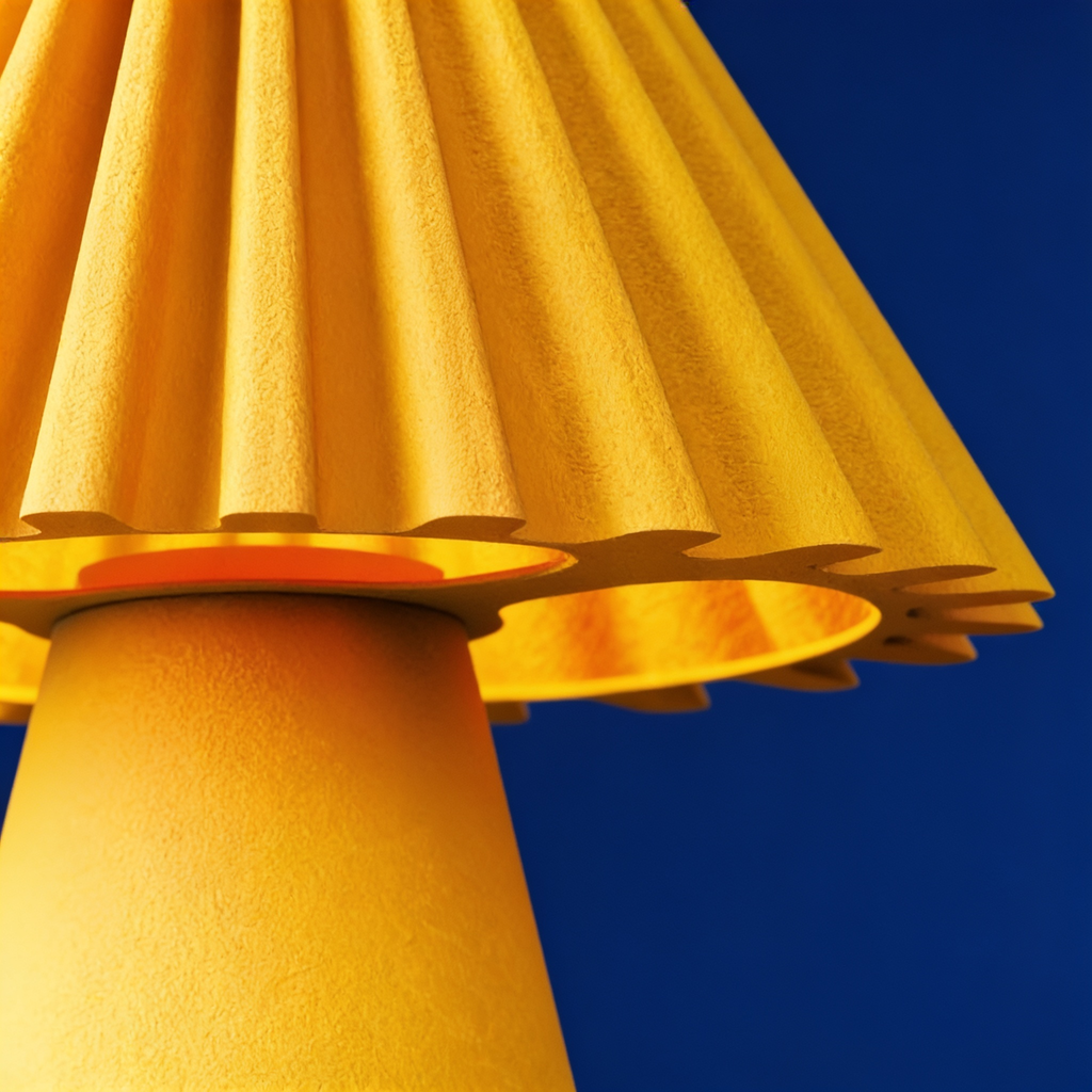Cresta - Designer Table Lamp: Pleated Sculptural Bedside Lamp for Bedroom & Living Room