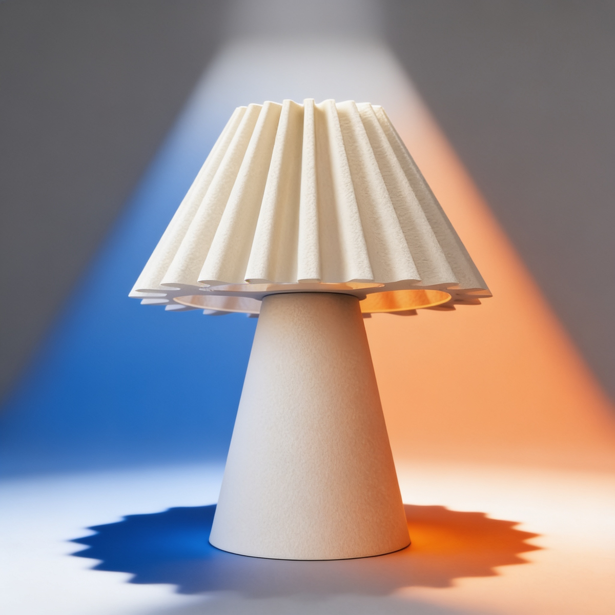 Cresta - Designer Table Lamp: Pleated Sculptural Bedside Lamp for Bedroom & Living Room