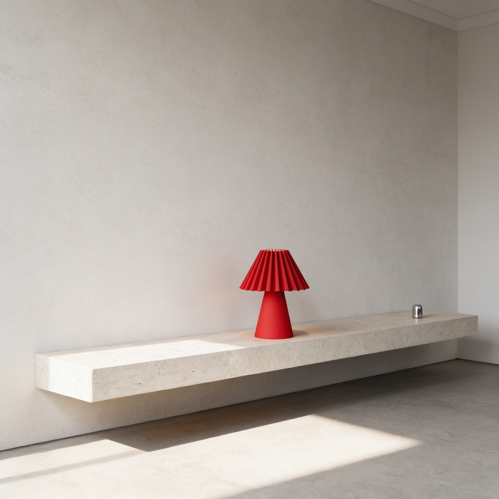 Cresta - Designer Table Lamp: Pleated Sculptural Bedside Lamp for Bedroom & Living Room