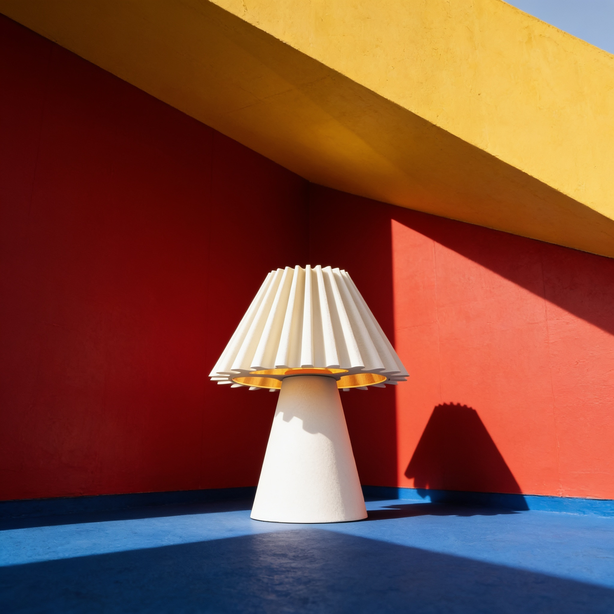 Cresta - Designer Table Lamp: Pleated Sculptural Bedside Lamp for Bedroom & Living Room