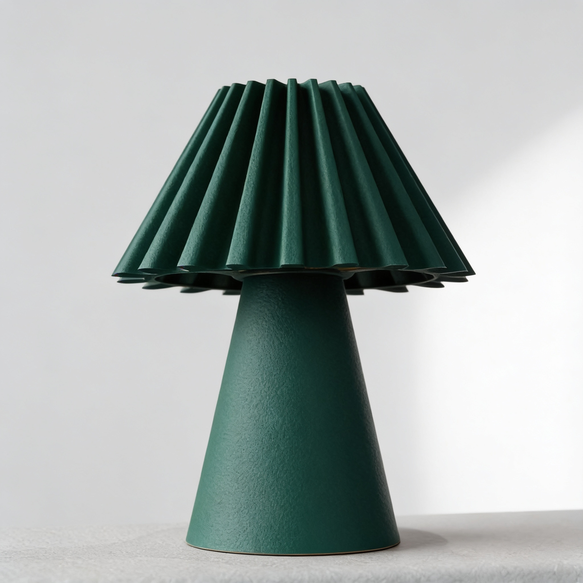 Cresta - Designer Table Lamp: Pleated Sculptural Bedside Lamp for Bedroom & Living Room