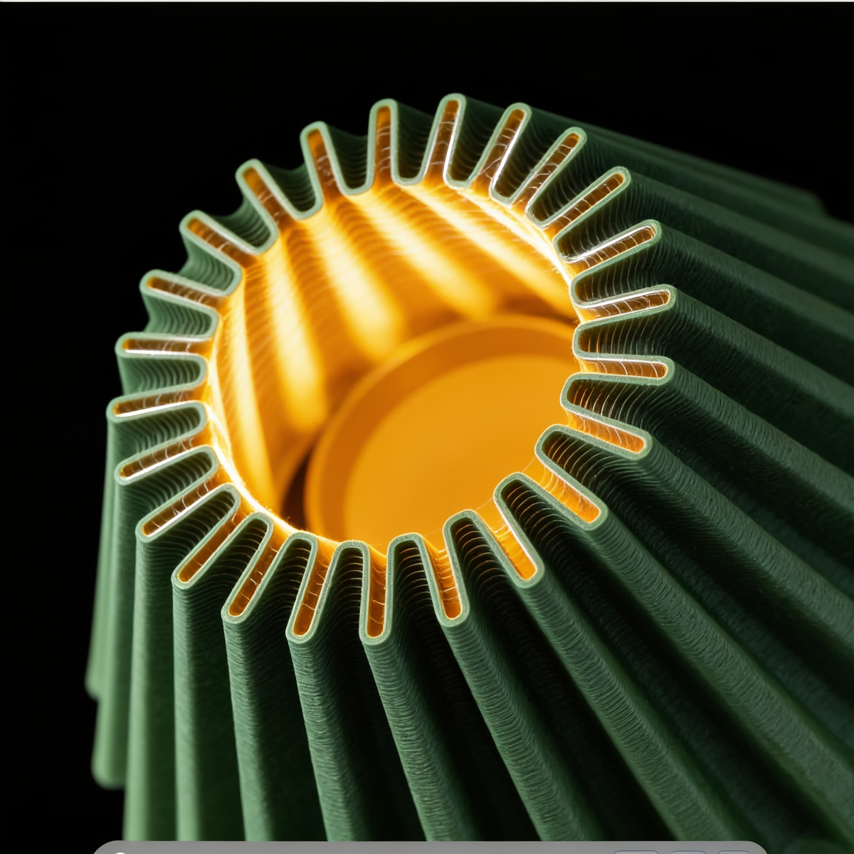 Cresta - Designer Table Lamp: Pleated Sculptural Bedside Lamp for Bedroom & Living Room