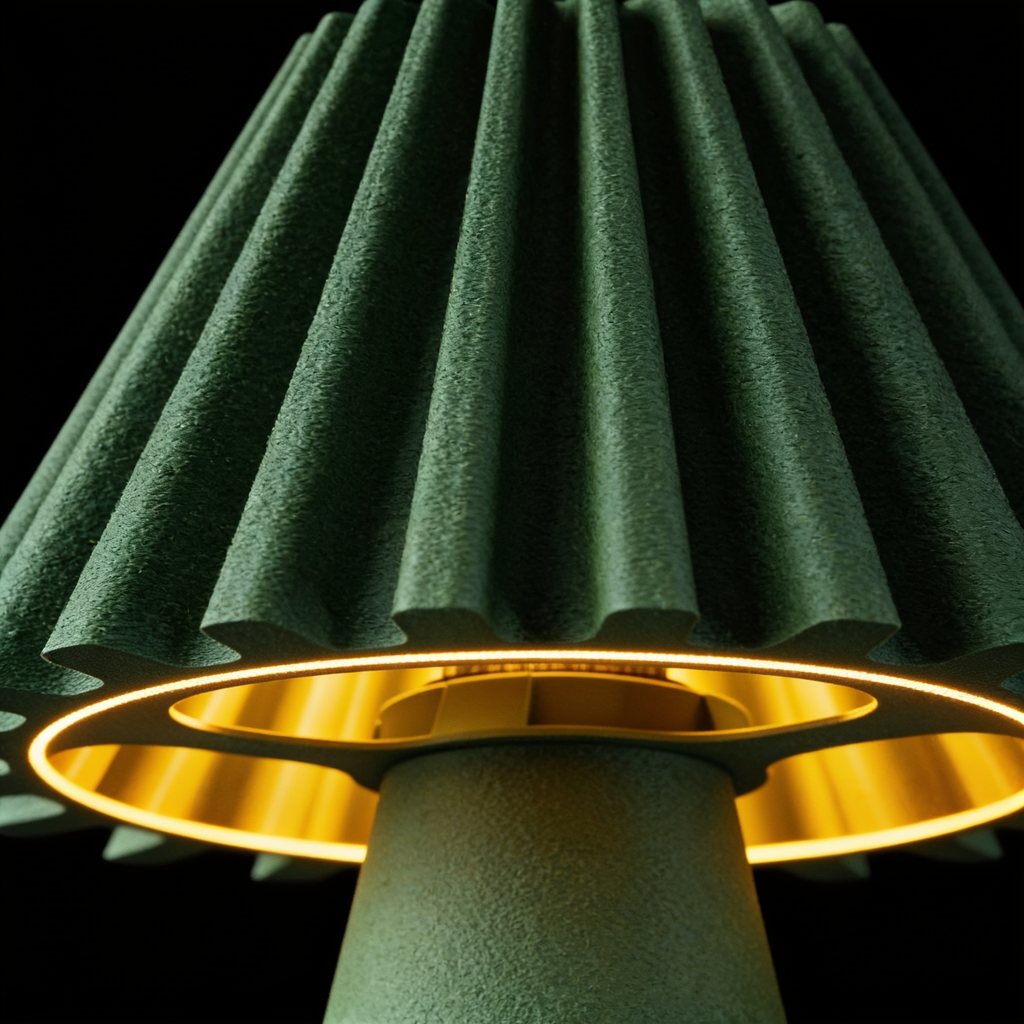 Cresta - Designer Table Lamp: Pleated Sculptural Bedside Lamp for Bedroom & Living Room