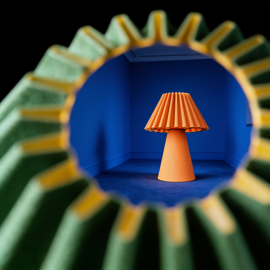 Cresta - Designer Table Lamp: Pleated Sculptural Bedside Lamp for Bedroom & Living Room