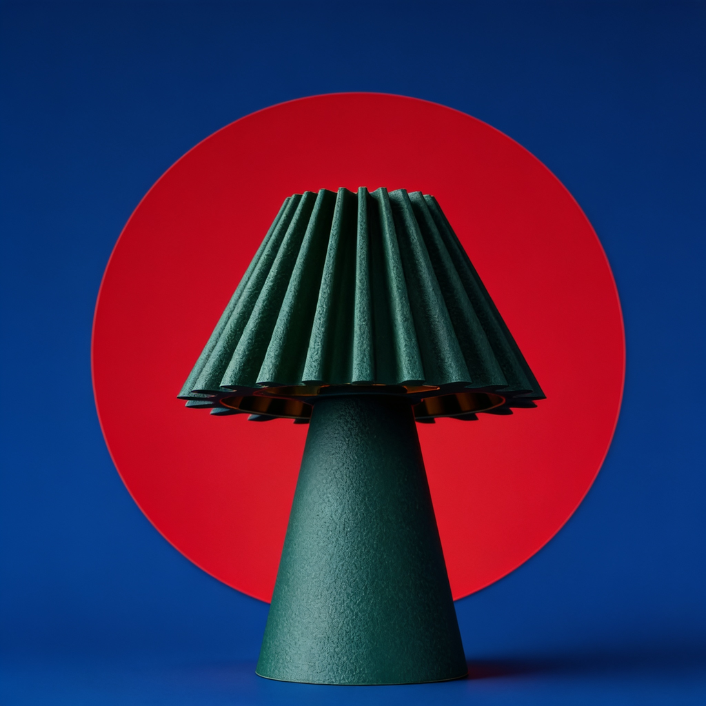Cresta - Designer Table Lamp: Pleated Sculptural Bedside Lamp for Bedroom & Living Room