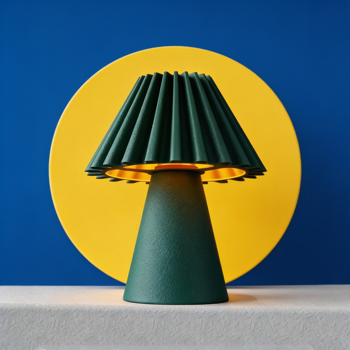 Cresta - Designer Table Lamp: Pleated Sculptural Bedside Lamp for Bedroom & Living Room