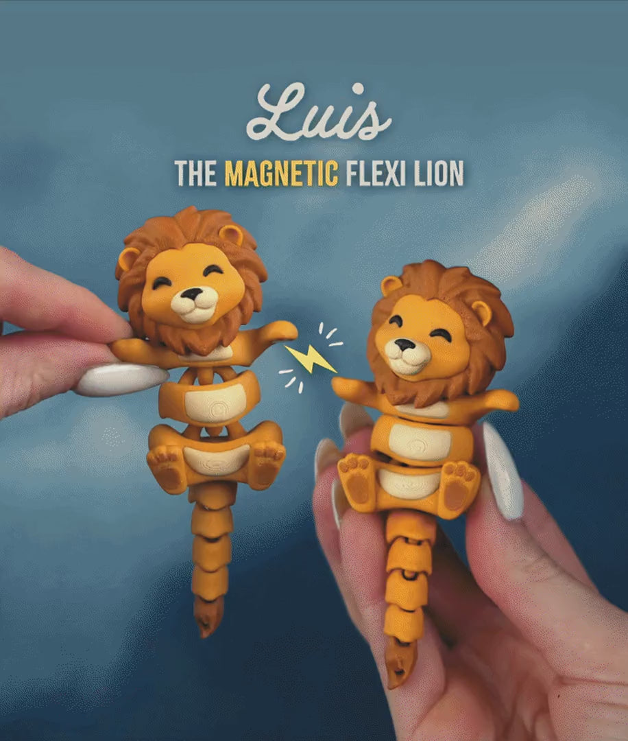 Sher Snap — Articulated Flexi Lion Keychain, Magnetic Paws, Bag Charm